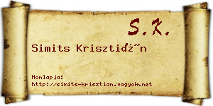 Simits Krisztián névjegykártya